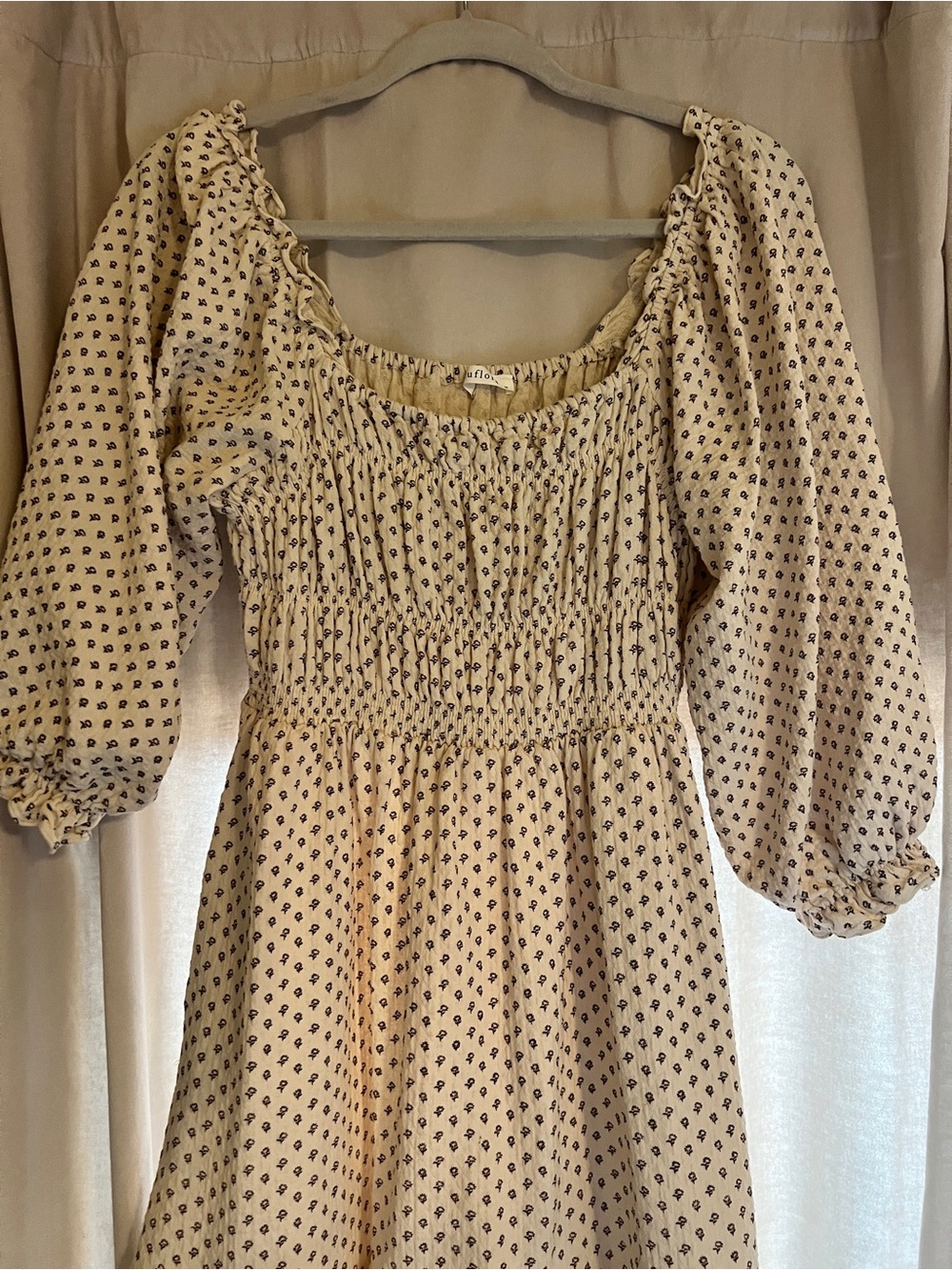 Neuflora Cream Angela Dress Size Medium - Picture 2 of 7
